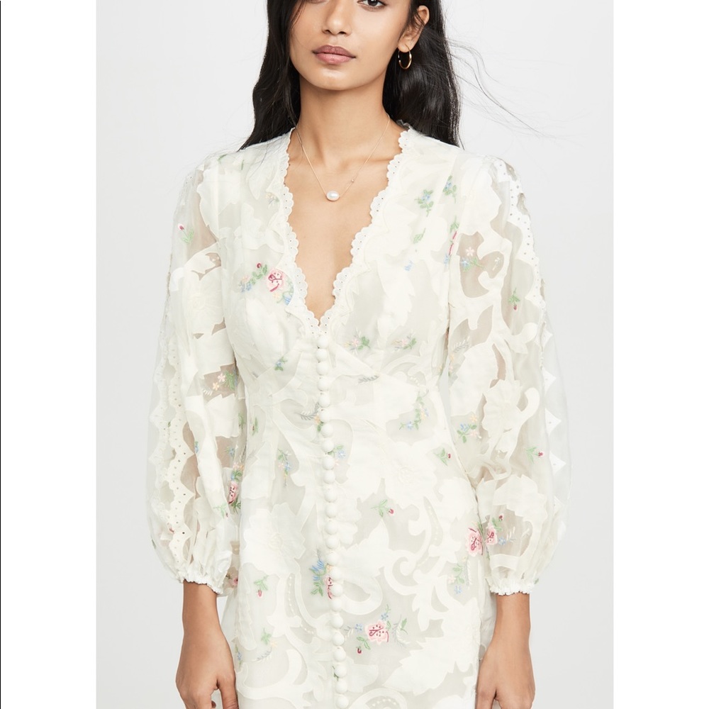 Zimmermann Zinnia Appliqué Mini Dress (Size 1)